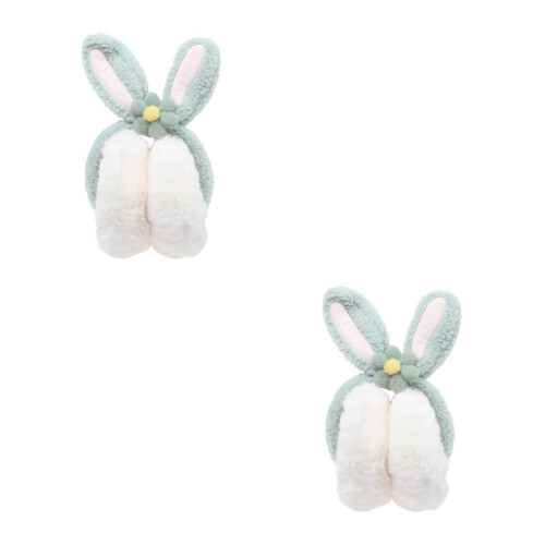 2Pièces Cache-Oreilles Vert Pour Oreilles 2