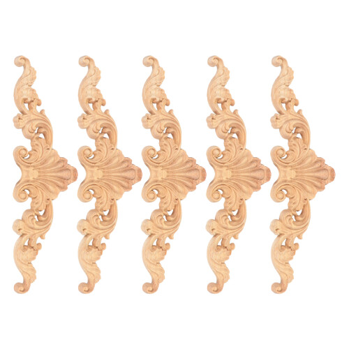 20Pièces Élégantes Appliques Bois Beige Sculpté Pour Décoration 1