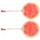 6Pièces Éventails Portables Papier Bambou Rouge Motif Pastèque Été 3