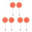 6Pièces Éventails Portables Papier Bambou Rouge Motif Pastèque Été 8