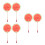 6Pièces Éventails Portables Papier Bambou Rouge Motif Pastèque Été 4