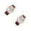 2Pièces Mode Quartz Motif Chat Bracelet PU 4