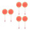 6Pièces Éventails Portables Papier Bambou Rouge Motif Pastèque Été 5