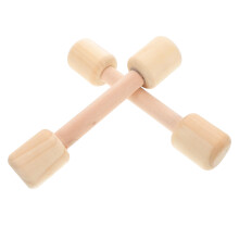 8Pièces Petits Haltères En Bois Beige Enfants Équipement Gym Maison