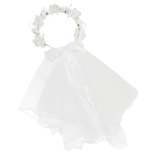 2Pièces Voile Pour Bandeau Floral Princesse Raffiné 1