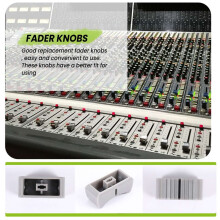 20 StüCke 24Mmx11Mmx10Mm Konsolen Mixer Schiebe Regler Fader Knobs Ersatz für Potentiometer Grauer Knopf Schwarz Mark