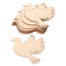 100Pièces Ornements Oiseaux Bois Beige Suspendus Pour Projets DIY