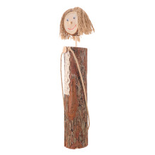Boho Holzpuppe Aus Massivem Holz Mit Naturseil