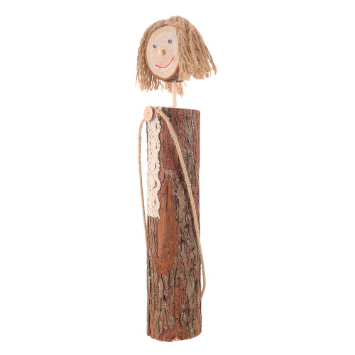 Boho Holzpuppe Aus Massivem Holz Mit Naturseil