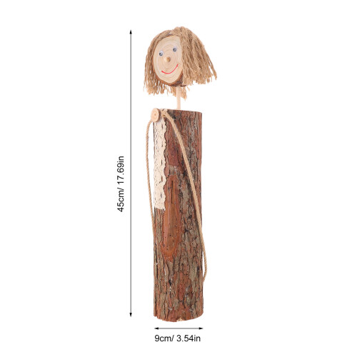 Boho Holzpuppe Aus Massivem Holz Mit Naturseil 1