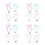 16Pièces Colliers Animaux Perles Imitation Avec Os Coloré 8