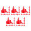 200Pièces Accessoires Mini Barricades De Circulation Rouge En PP 9