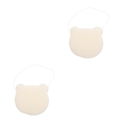 2Pièces Éponge Douce Blanche En Mousseline Pour Bain & 2