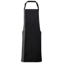 (One Size, Black/Dark Grey) Premier Contrast Bibbed Full Apron
