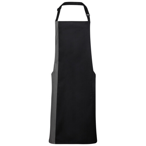 Premier (One Size, Black/Dark Grey) Premier Contrast Bibbed Full Apron