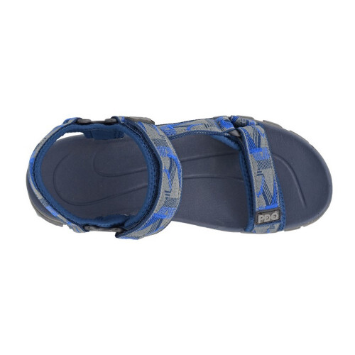 (7 UK, Navy/Grey) PDQ Mens Logo Sandals 1