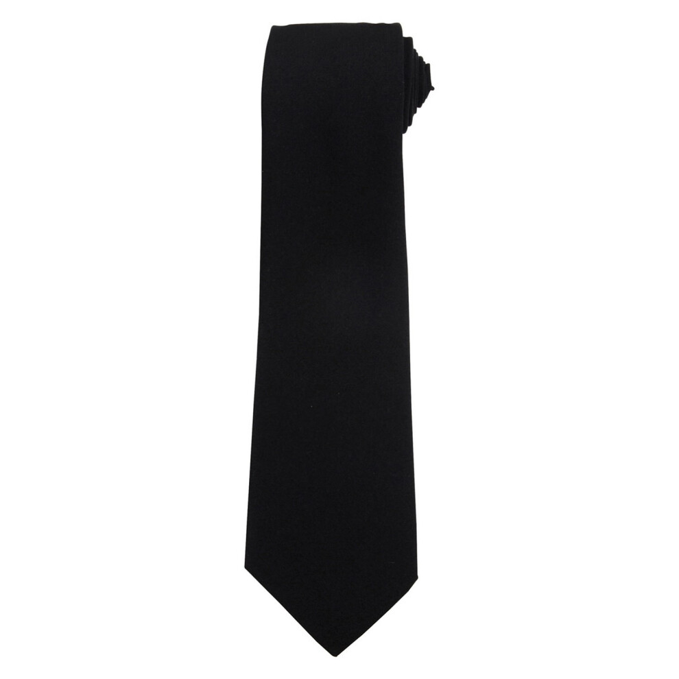 Premier (One Size, Black) Plain Polyester Tie