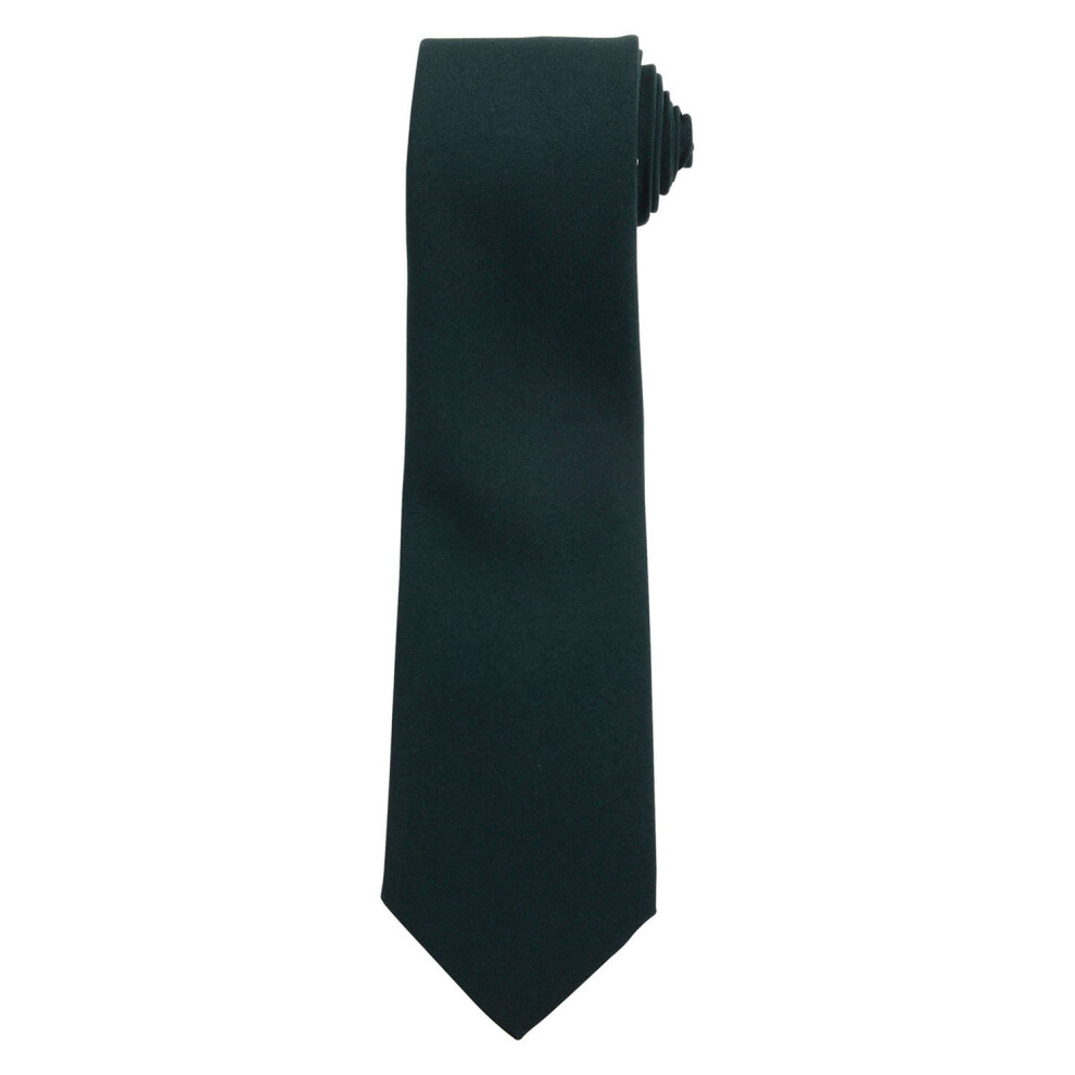 Premier (One Size, Bottle Green) Plain Polyester Tie