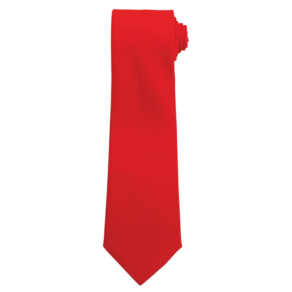 Premier (One Size, Red) Plain Polyester Tie