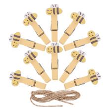 80Pièces Petites Pinces En Bois Jaunes, Clips Photo Snack Pour