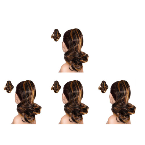 4Pièces Extensions À Clip Cravate Queue De Bouclée 2