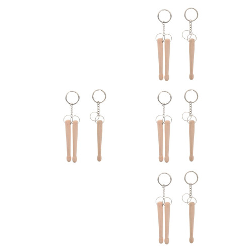 8Pièces Mini Baguettes Batterie Bois - Design Beige 2