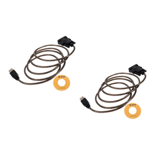 2Pièces Convertisseur USB Com Câble Série Noir Pour Ordinateur 2