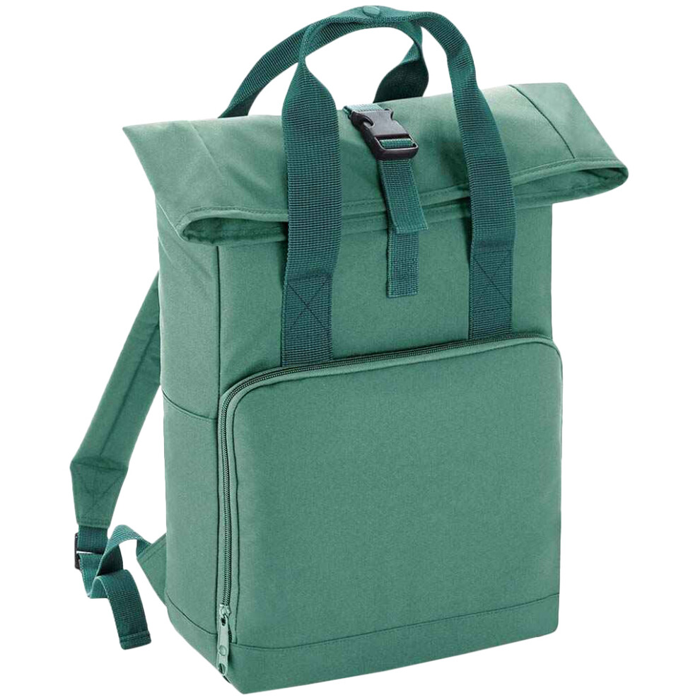 Bagbase Unisex Adult Roll Top Twin Handle Backpack - Sage Green - Image 2
