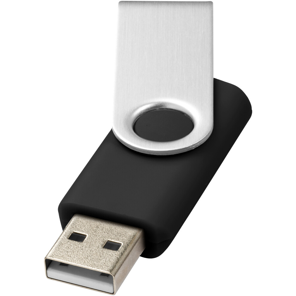 (2Gb, Solid ) Bullet Rotate Basic Usb Flash Drive (Pack Of 2) Black/Silver 5059269125813