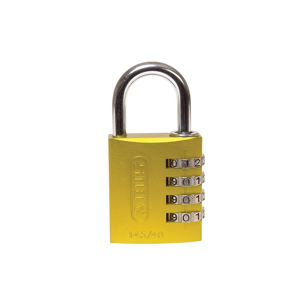Abus Mechanical 145 Series Aluminium Combination Padlock - Yellow - Image 3
