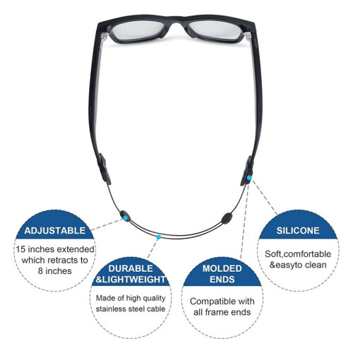 2Pcs Adjustable Eyeglass Strap for //Meta Gen 2 Accessories, Eyewear String Holder for Meta  Glasses 2