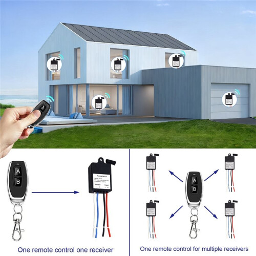 433MHz RF Wireless Relay ,  5-60V 10A Remote Control Transmitter Receiver for  Home Automation 2