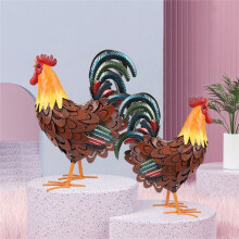 Metal Rooster Decor,Yard Chicken Decor,Outdoor Garden Statues, Chicken Sculpture for Backyard Decor & Lawn Ornaments