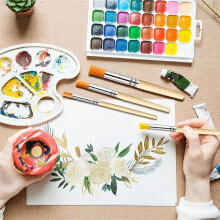 6-Teiliges Set Schablonierpinsel mit Naturborsten für Acryl-, Öl- und Aquarellmalerei Sowie DIY-Bastelarbeiten, 3 Größen