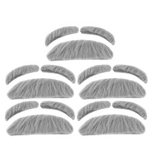 10Sets Vielseitige Graue Hasenfell Schnurrbärte Für Halloween Cosplay