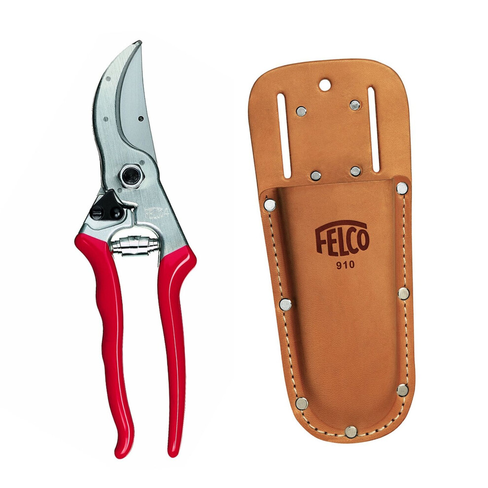 Felco Genuine Model 4 Secateurs And Holster Bundle - Pruners With Leather Pouch