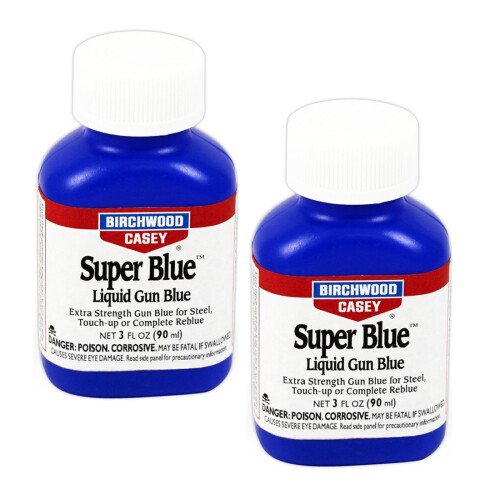 Birchwood Casey Super Blue 3oz - double strength metal finishing - twin pack