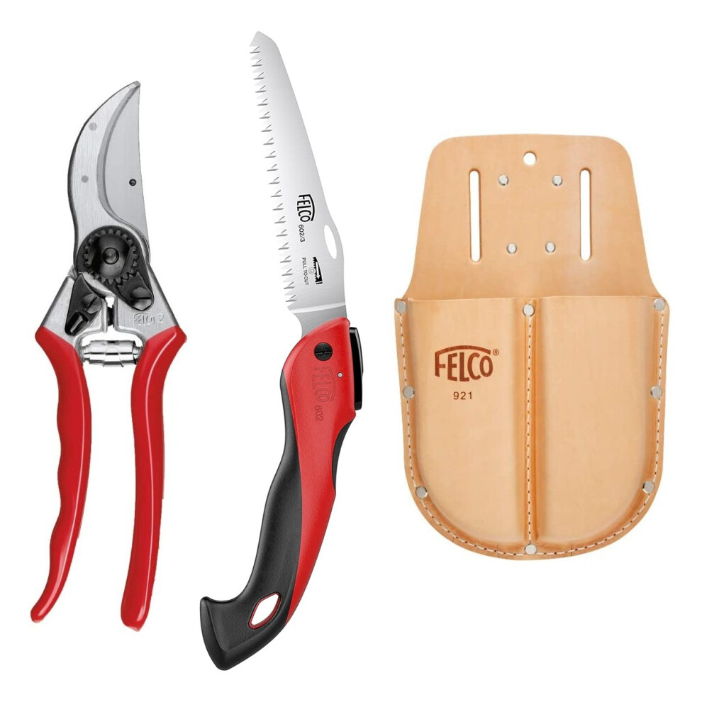 Felco Genuine Model 2 Secateurs With Folding Saw + Double Holster Official
