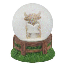 Snow Globe Glitter Highland Cow Lootime Christmas Season Rustic Decor Gift Idea