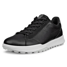 (UK 11.5, Black/Magnet) Ecco Mens Street Vibe Lace Up Waterproof Spikless Leather Golf Shoes