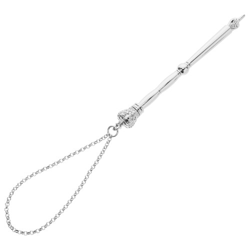 2Stk Robuster Metall Pointer Silber Lesewerkzeug Mit Kette 2