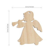 20Pcs Light Yellow Wooden Cutouts Christmas Tree Hanging Pendants DIY