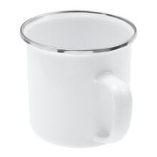 2Pcs White Enamel Water Cup Home Tea Mug for Coffee and Juice