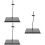 3Pièces Support Présentoir Figurine Noir Réglable ABS Durable 9