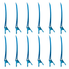 24Pcs Blue Hair Styling Clamps Metal Clips for Cutting and Curling