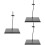 3Pièces Support Présentoir Figurine Noir Réglable ABS Durable 8