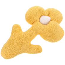2Pcs Yellow Flower Plush Throw Pillows Decorative Bedroom Cushions
