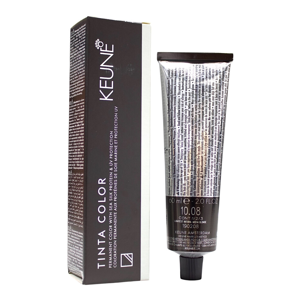 Keune Brown Tinta Color 10.08 Permanent Color Lightest Natural Mocha Blonde 2 Oz