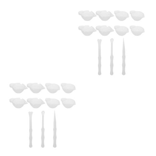 22Stk Silikon DIY Tools Kit Mit Mischbechern Und Rührstäbchen Weiß 2