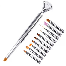 30Stk Nail Art Brush Silber Langlebig Für Uv Gel Und Nageldesign